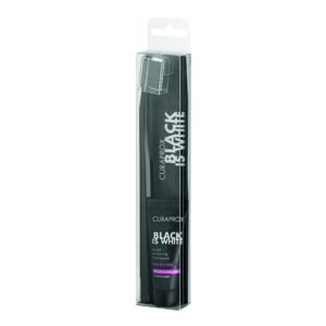 Curaprox black is white dentifrici sbiancanti 1 dentifricio da 10ml + 1 spazzolino