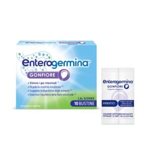 Enterogermina Gonfiore, Probiotici, Enzimi Digestivi, Fermenti Lattici, Adulti, Contro Gonfiore Addominale, 10 Bustine