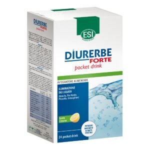 ESI Diurerbe Forte Integratore Pocket Drink Drenante Gusto Limone 24 Stick