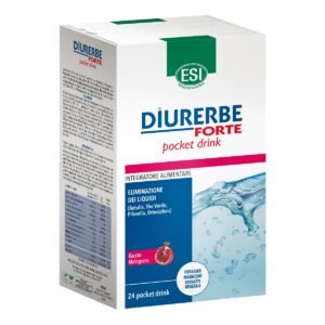 ESI Diurerbe Forte Integratore Pocket Drink Drenante Gusto Melograno 24 Stick