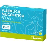 Fluimucil Mucolitico 600mg N-Acetilcisteina Aroma Limone Affezioni Respiratorie con Ipersecrezione, 10 Compresse