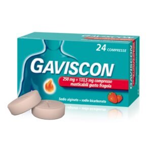Gaviscon 24 Compresse Fragola Bruciore di Stomaco 250 +133,5 mg