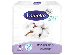 Laurella Assorbenti Cotone Ultra Giorno Con Ali 12 Pezzi