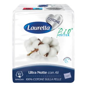 Laurella Cotone Ultra Notte Con Ali 10 Assorbenti