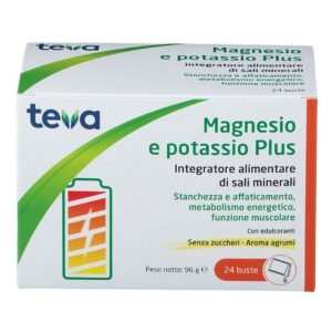 Magnesio e Potassio Plus Teva Integratore di Sali Minerali 24 Bustine