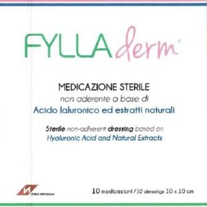 Medicazione non aderente fylladerm a base di acido ialuronico 10 x 10 cm 10 buste