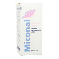 Miconal 2% Miconazolo Nitrato Polvere Dermatologica per Infezioni Cutanee e Ungueali, 20g