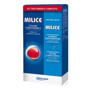 Milice Multipack Schiuma 150 ml + Shampoo 80 ml + 1 Pettine a Denti Stretti Trattamento Antipidocchi