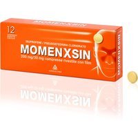 Momenxsin 200mg/30mg Ibuprofene/Pseudoefedrina Cloridrato Trattamento Sintomatico Rinosinusite, 12 Compresse Rivestite con Film