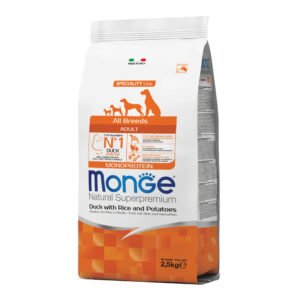 Monge Cane Natural Superpremium Adulto All Breeds Anatra, Riso & Patate 2,5 Kg