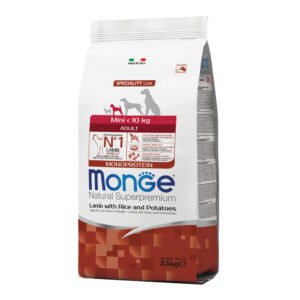 Monge Cane Natural Superpremium Adulto Mini Agnello, Riso & Patate 2,5 Kg