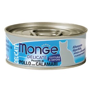 Monge Gatto Delicate Lattina Adulto Pezzetti Di Pollo & Calamari 80 Gr