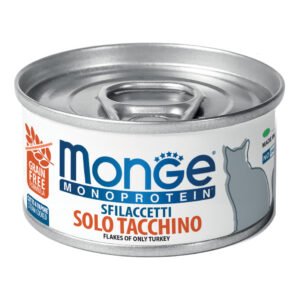 Monge Gatto Monoprotein Lattina Adulto Sfilaccetti Solo Tacchino 80 Gr