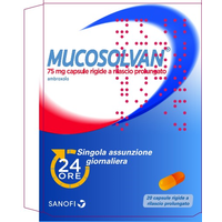 Mucosolvan 75mg Ambroxolo per Affezioni Broncopolmonari, 20 Capsule Rigide a Rilascio Prolungato