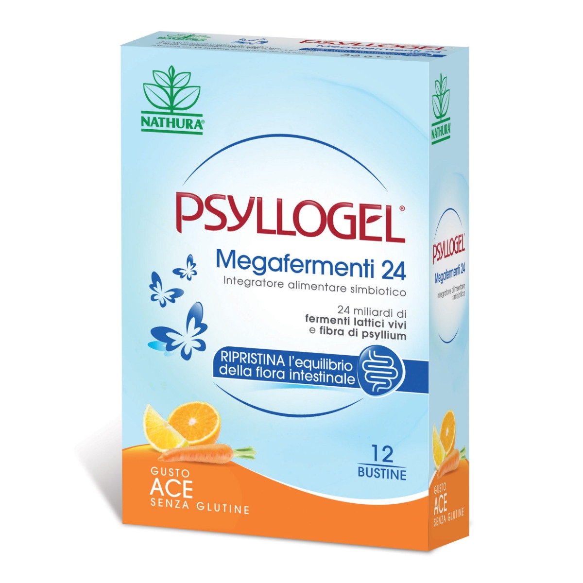 Nathura Psyllogel Megafermenti 24 Ace Integratore Alimentare 12 Buste