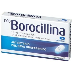 Neoborocillina 1,2mg + 20mg Antisettico Cavo Orofaringeo 16 Pastiglie