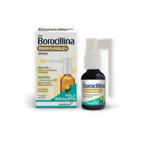 Neoborocillina Propolmiele+ Spray Integratore per il Benessere della Gola Miele Eucalipto 20 ml