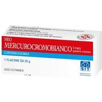 Neomercurocromo Bianco Polvere Cutanea Disinfettante Ferite, 20g