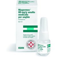 Niogermox 80 Mg/G Smalto Medicato Per Unghie Flacone In Vetro Da 6,6 Ml Con Tappo A Vite Pp + Pennellino Applicatore