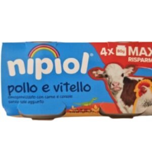 Nipiol omogeneizzato pollo e vitello 4 vasetti da 80g