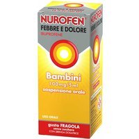 Nurofen Febbre e Dolore Bambini 100mg/5ml Sospensione Orale Gusto Fragola Senza Zucchero, 150ml
