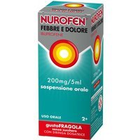 Nurofen Febbre e Dolore Bambini 200mg/5ml Ibuprofene Sospensione Orale Gusto Fragola Senza Zucchero, 100ml