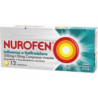 Nurofen Influenza e Raffreddore 200 mg + 30 mg, 12 Compresse Rivestite