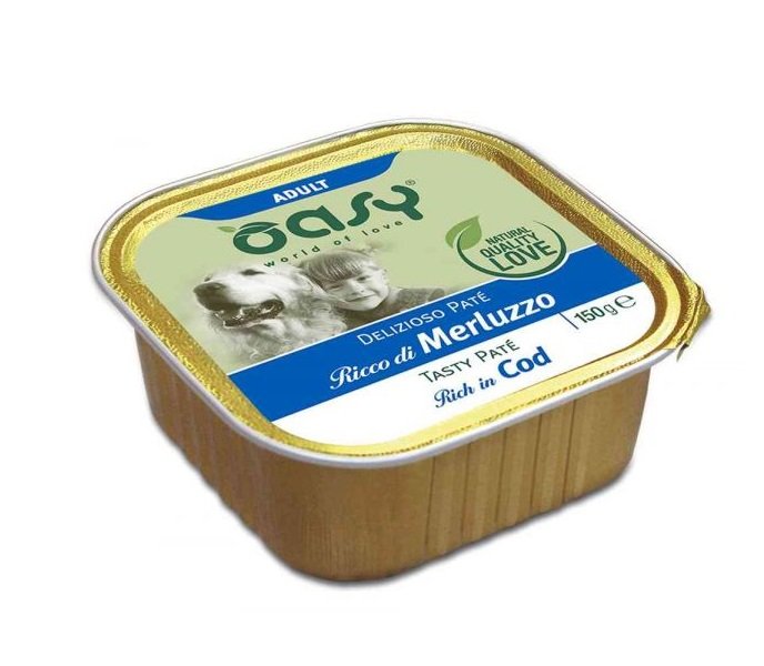 Oasy Cane Delizioso Pate' Adulto Merluzzo 150 Gr
