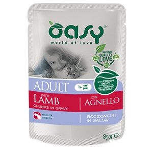 Oasy Gatto Bocconcini In Salsa Adulto Agnello 85 Gr