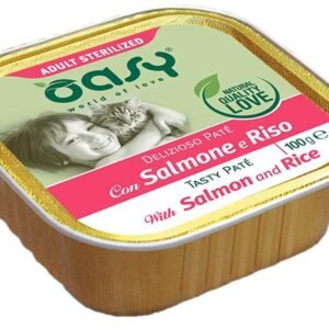 Oasy Gatto Delizioso Pate' Adulto Sterilizzato Salmone & Riso 100 Gr