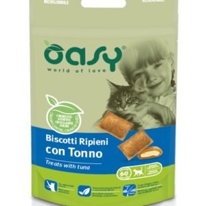 Oasy Gatto Snack Biscotti Ripieni Adulto Tonno 60 Gr