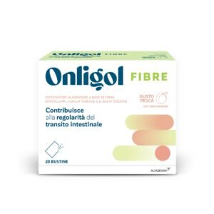 Onligol Fibra integratore Per Regolarità intestinale Gusto Pesca 20 Bustine