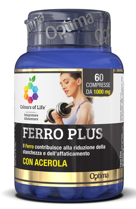 Optima Naturals Colours of Life Ferro Plus Con Acerola Integratore Difese Immunitarie 60 Compresse
