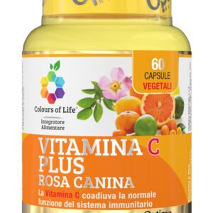 Optima Naturals Colours of Life Vitamina C Con Plus Rosa Canina Integratore Difese Immunitarie 60 Capsule