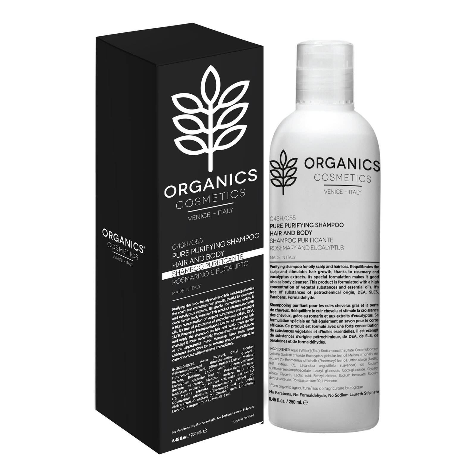 Organics pharm pure purifying shampoo hair & body rosemary and eucalyptus