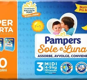 Pampers sole luna trio midi 60 pezzi