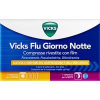 P&G Vicks Flu Giorno Notte Compresse per Sintomi dell'Influenza e del Raffreddore, 12 Compresse Giorno + 4 Compresse Notte