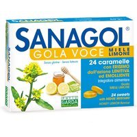 Phyto Garda Sanagol - Gola Voce Integratore al Miele e Limone, 24 Caramelle