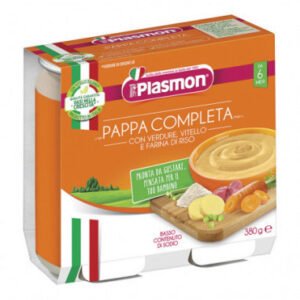 Plasmon pappa completa con vitello, verdura e riso 2 vasetti da 190g