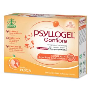 Psyllogel Gonfiore Integratore Funzione Intestinale Gusto Pesca 10 Bustine