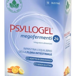 Psyllogel megafermenti 24 per l'equilibrio della flora intestinale durante la fase acuta 12 bustine