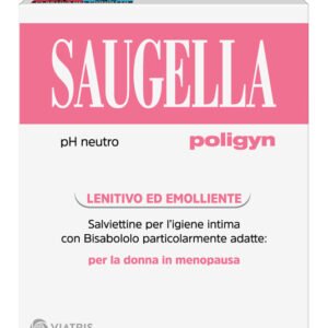 Saugella poligyn salviettine intime per donne in menopausa o con bruciore ph neutro 7.0 10 bustine