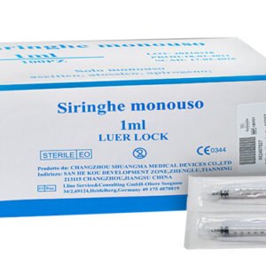 Siringa infusione e irrigazione monouso capacita' 1ml gauge 25 luer lock 100 pezzi