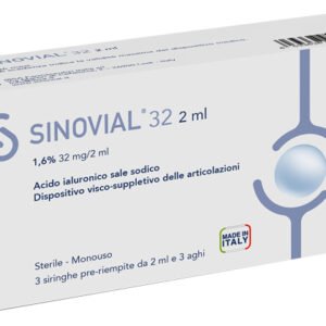 Siringa Intra-Articolare Sinovial 32 Acido Ialuronico 1,6% 32 mg/2 ml 1 fs + Ago Gauge 21 3 Pezzi