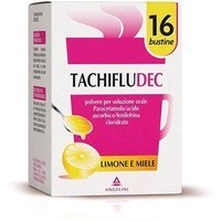 Tachifludec Polvere per Soluzione Orale per Influenza Raffreddore e Decongestionante Gusto Limone e Miele, 16 Bustine