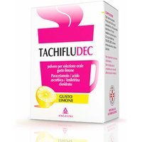 Tachifludec Polvere per Soluzione Orale per Influenza Raffreddore e Decongestionante Gusto Limone, 10 Bustine