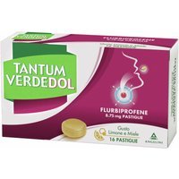 Tantum Verdedol 8,75mg Flurbiprofene Trattamento di Stati Infiammatori del Cavo Orofaringeo Gusto Limone e Miele, 16 Pastiglie