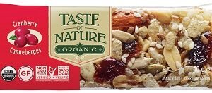 Taste of Nature Organic Barretta ai Mirtilli Rossi Bio 40g