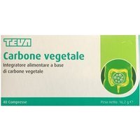 Teva Carbone Vegetale - Integratore alimentare per la digestione e il meteorismo, 40 compresse