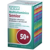 Teva Multivitaminico Senior 50+ - Integratore per energia e ossa, Teva multivitaminico 30 compresse